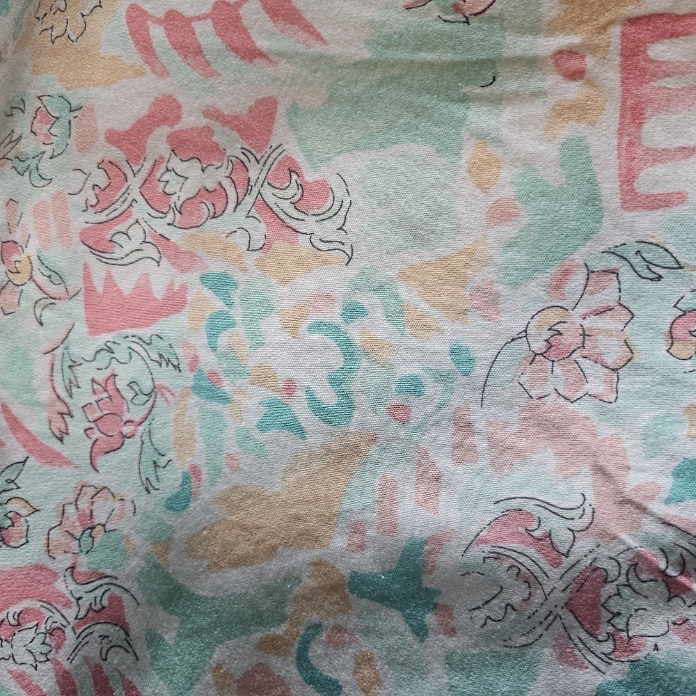 Vintage Southern Lady Pastel Floral Print Tee Shirt Size L Made in USA - Picture 9 of 9